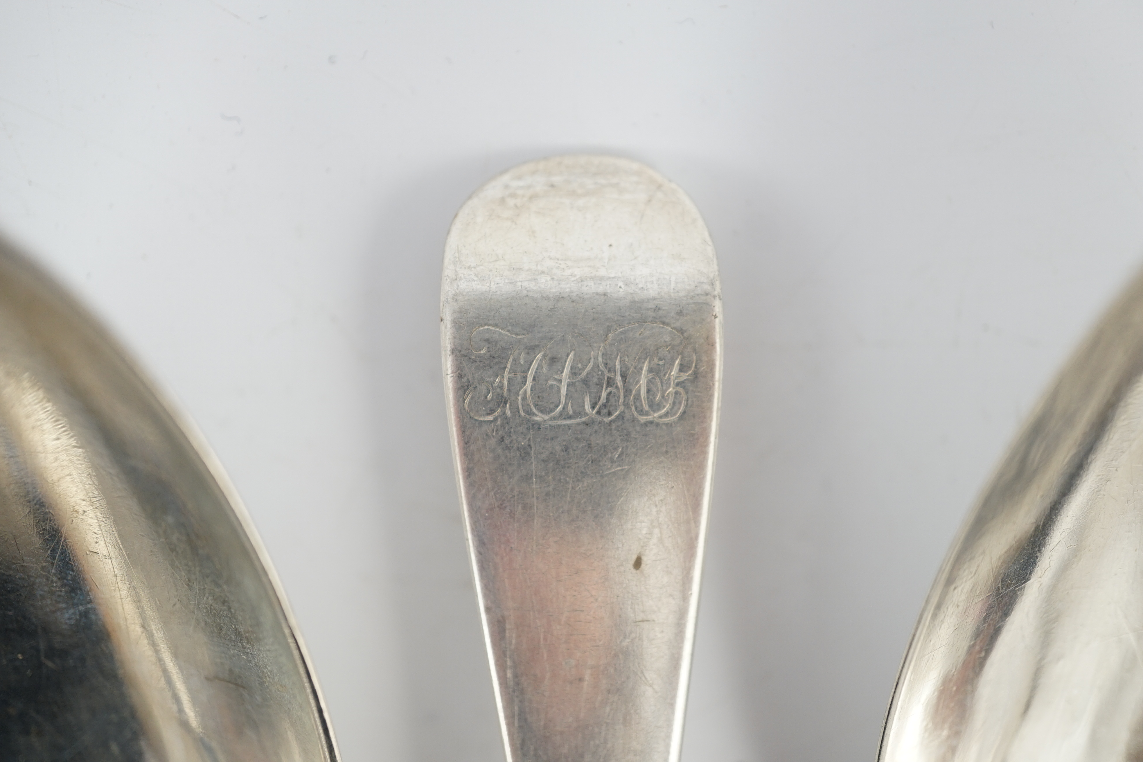 A rare set of twelve George III provincial Scottish silver Old English pattern table spoons, by David Isat, Banff